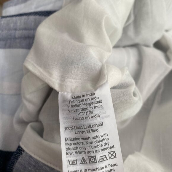 J. Crew Point Sur Paperbag Stripe Linen Pants In Blue and Ivory  Size 10 NWT - Picture 13 of 13